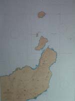 Pasos entre las islas Alegranza, Montaña Clara, La Graciosa y Lanzarote. Carta 600 A
